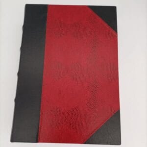 Art et Reliure de Lautrec notaires livre rouge et noir avec coin cuir