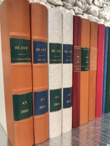 Art et Reliure de Lautrec Mairies et Collectivités ensemble de registres en cuir 1