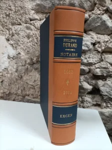 Art et Reliure de Lautrec Notaires livre en cuir marron